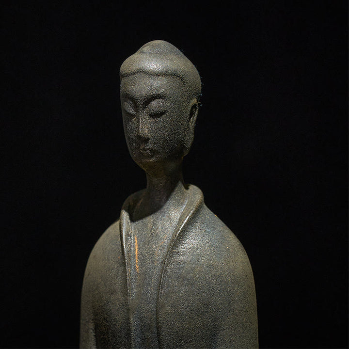 Buddha Stones Ręcznie Budda Siakjamuni Żelazo Proszek Rdza Odlew Żywicy Statua Dekoracja Domu - image 13