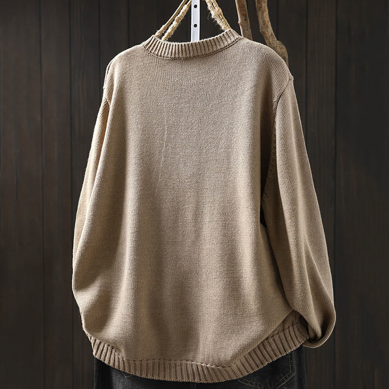 Sweter kardigan z długim rękawem z dzianiny Buddha Stones, kolorowy, z guzikami, bawełniany, z motywem kamieni Buddy - image 9