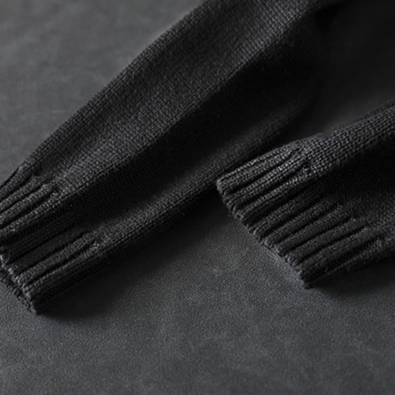 Sweter kardigan z długim rękawem z dzianiny Buddha Stones, kolorowy, z guzikami, bawełniany, z motywem kamieni Buddy - image 6