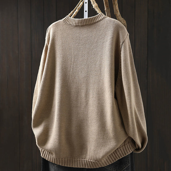 Sweter kardigan z długim rękawem z dzianiny Buddha Stones, kolorowy, z guzikami, bawełniany, z motywem kamieni Buddy - image 9