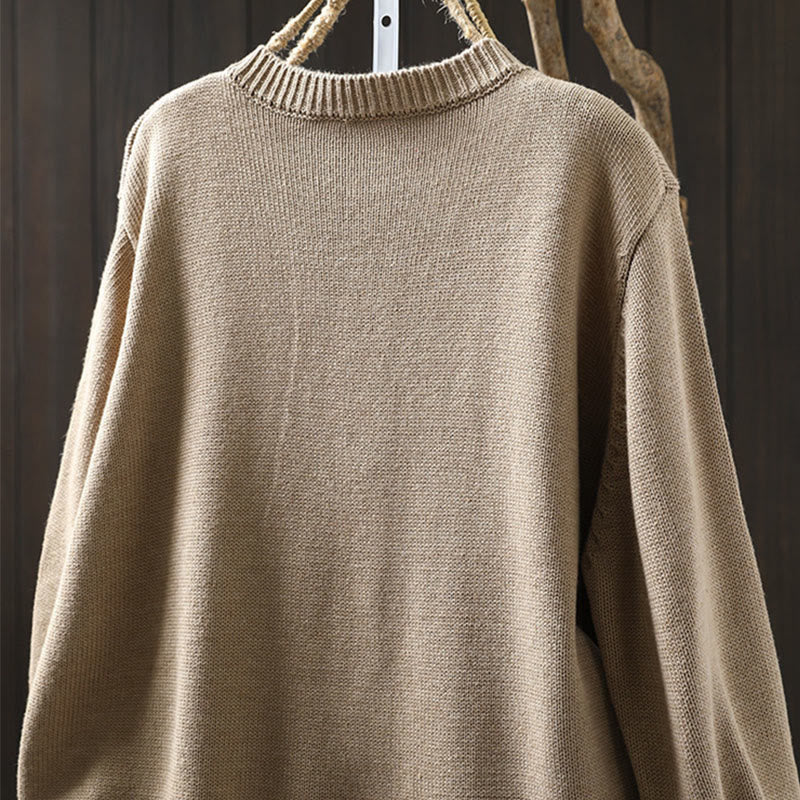 Sweter kardigan z długim rękawem z dzianiny Buddha Stones, kolorowy, z guzikami, bawełniany, z motywem kamieni Buddy - image 11