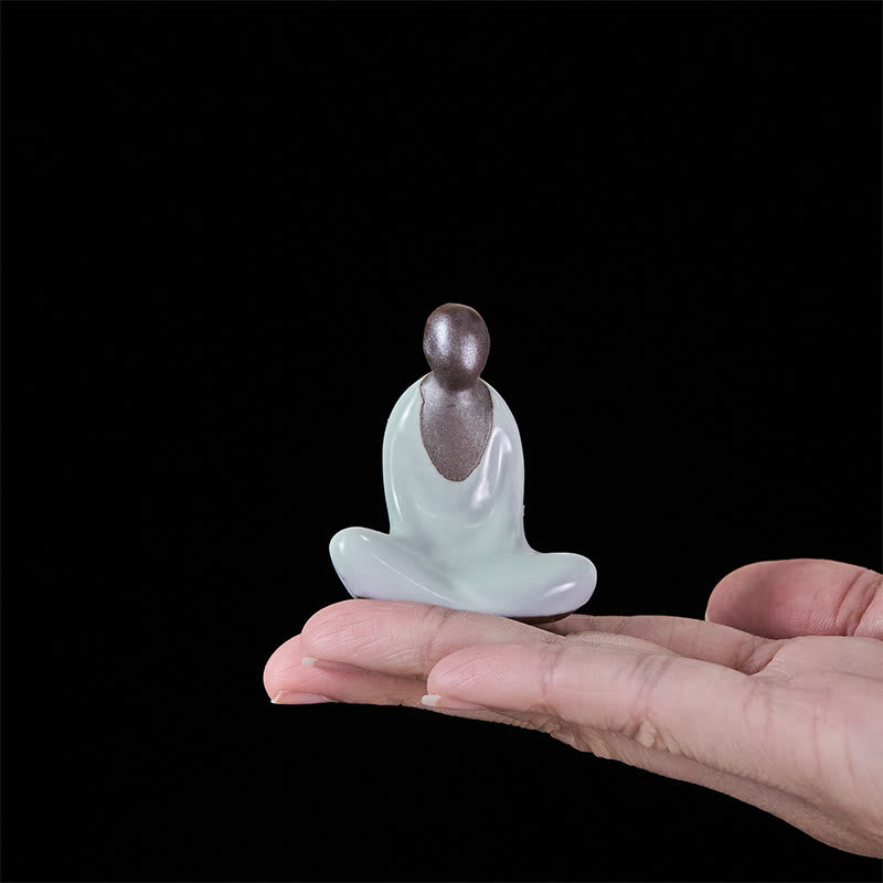 Buddha Stones , mała, bezpostaciowa, medytująca ceramiczna figurka Buddy, dekoracja domu Zen, 4*2,5*5 cm - image 5