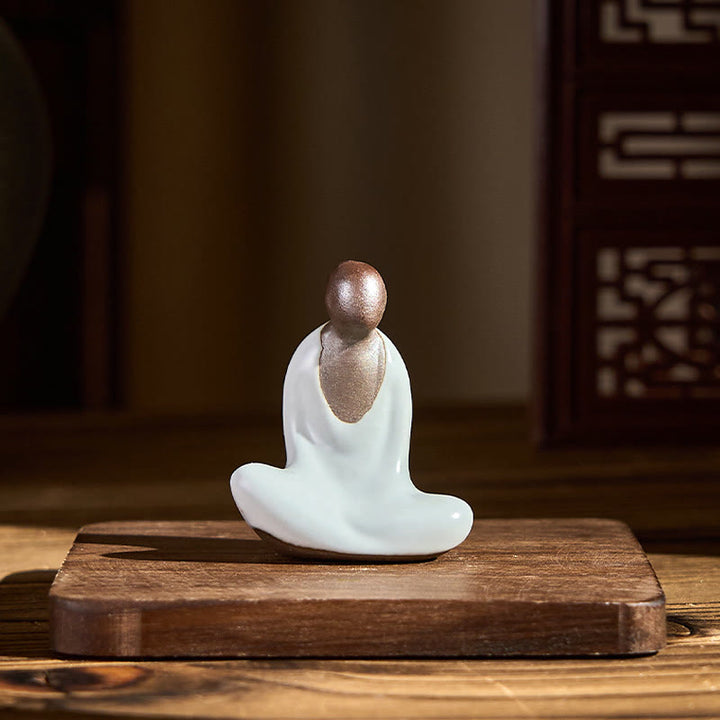 Buddha Stones , mała, bezpostaciowa, medytująca ceramiczna figurka Buddy, dekoracja domu Zen, 4*2,5*5 cm - image 3