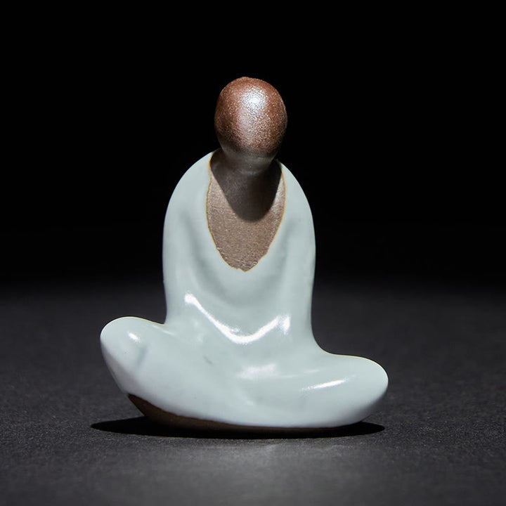 Buddha Stones , mała, bezpostaciowa, medytująca ceramiczna figurka Buddy, dekoracja domu Zen, 4*2,5*5 cm - image 1