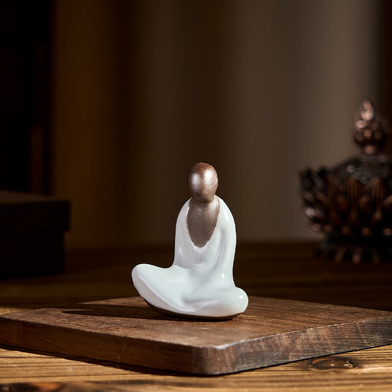 Buddha Stones , mała, bezpostaciowa, medytująca ceramiczna figurka Buddy, dekoracja domu Zen, 4*2,5*5 cm - image 4
