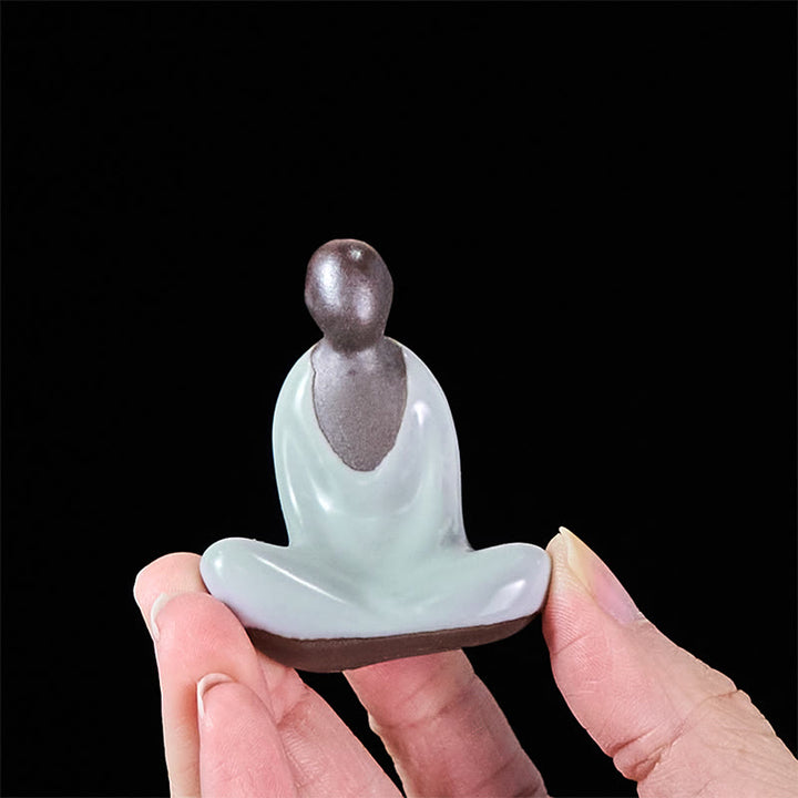 Buddha Stones , mała, bezpostaciowa, medytująca ceramiczna figurka Buddy, dekoracja domu Zen, 4*2,5*5 cm - image 6
