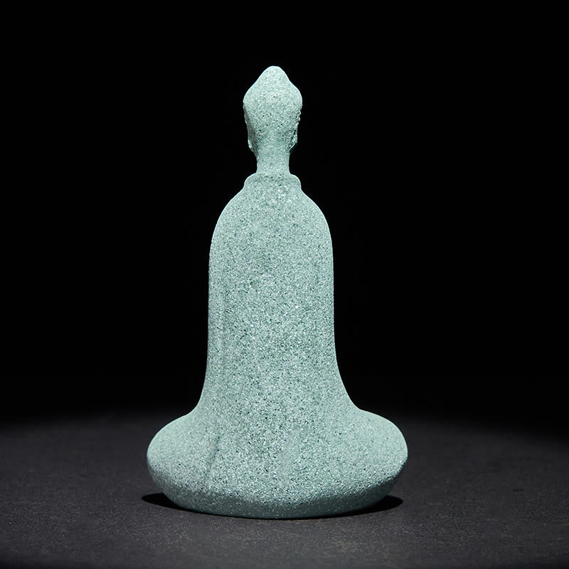 Buddha Stones Medytacja Posąg Buddy z piaskowca Figurka Dekoracja biurka domowego 6*4,5*9,5 cm - image 4