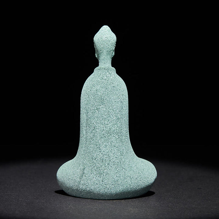 Buddha Stones Medytacja Posąg Buddy z piaskowca Figurka Dekoracja biurka domowego 6*4,5*9,5 cm - image 4