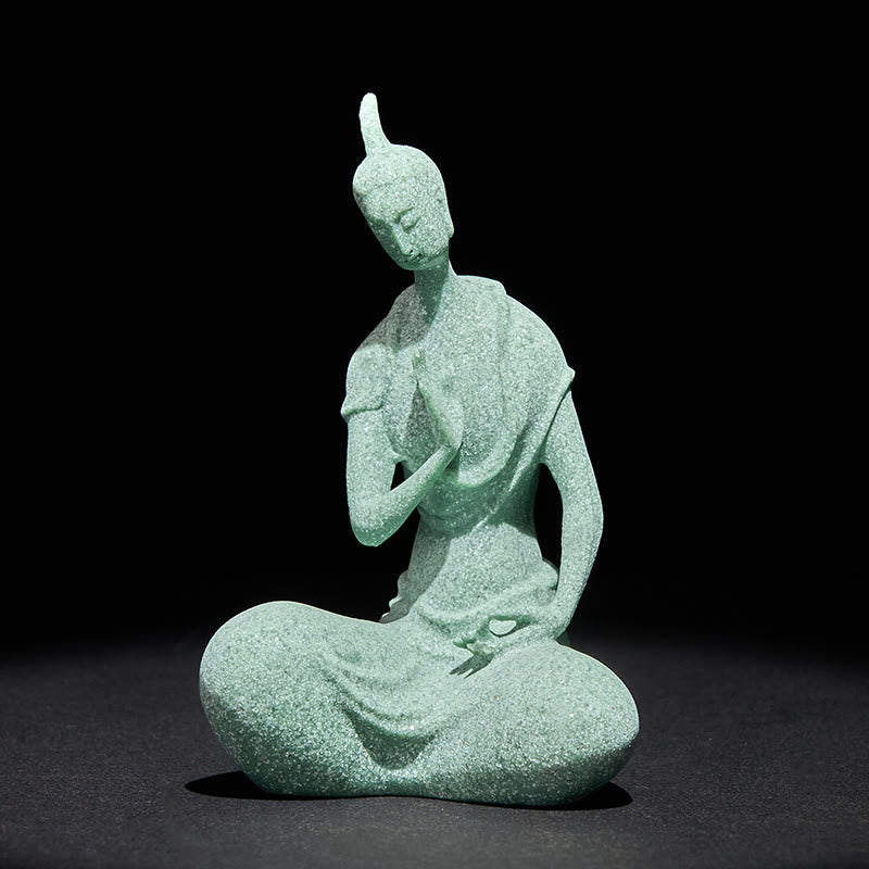 Buddha Stones Słuchanie Statua Buddy z Piaskowca Dekoracja Domowa 6,5*5,5*9,5 cm - Budda 6,5*5,5*9,5 cm - image 0