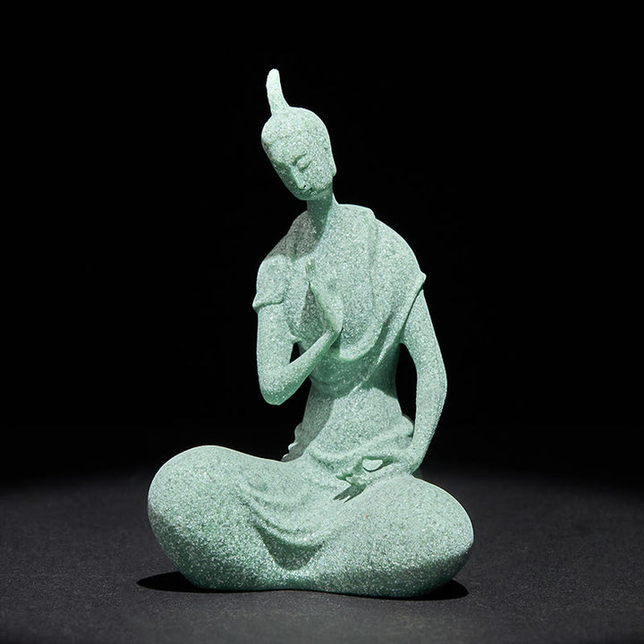 Buddha Stones Słuchanie Statua Buddy z Piaskowca Dekoracja Domowa 6,5*5,5*9,5 cm - Budda 6,5*5,5*9,5 cm - image 0