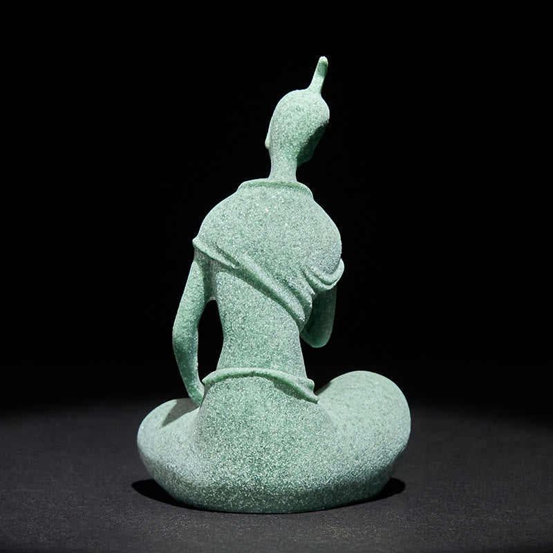 Buddha Stones Słuchanie Statua Buddy z Piaskowca Dekoracja Domowa 6,5*5,5*9,5 cm - image 4