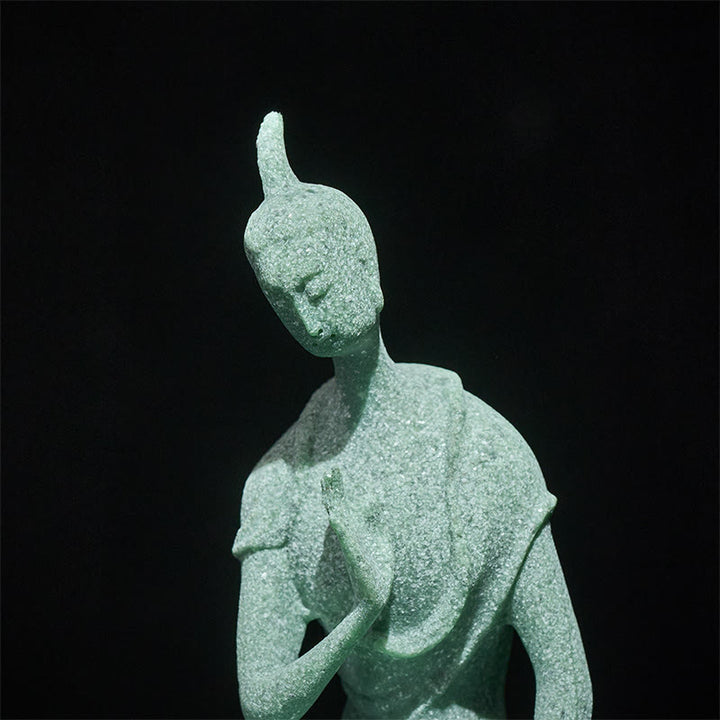 Buddha Stones Słuchanie Statua Buddy z Piaskowca Dekoracja Domowa 6,5*5,5*9,5 cm - image 7