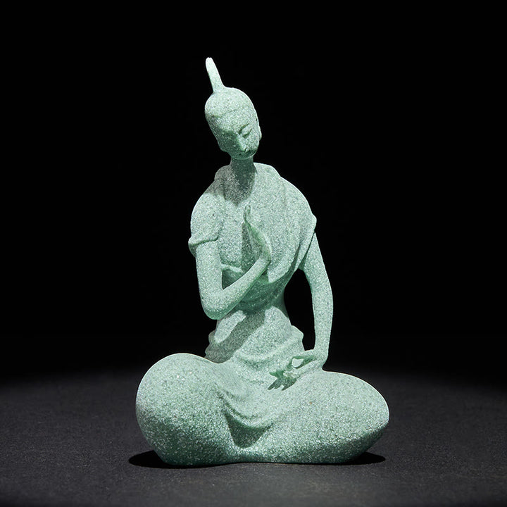 Buddha Stones Słuchanie Statua Buddy z Piaskowca Dekoracja Domowa 6,5*5,5*9,5 cm - image 3