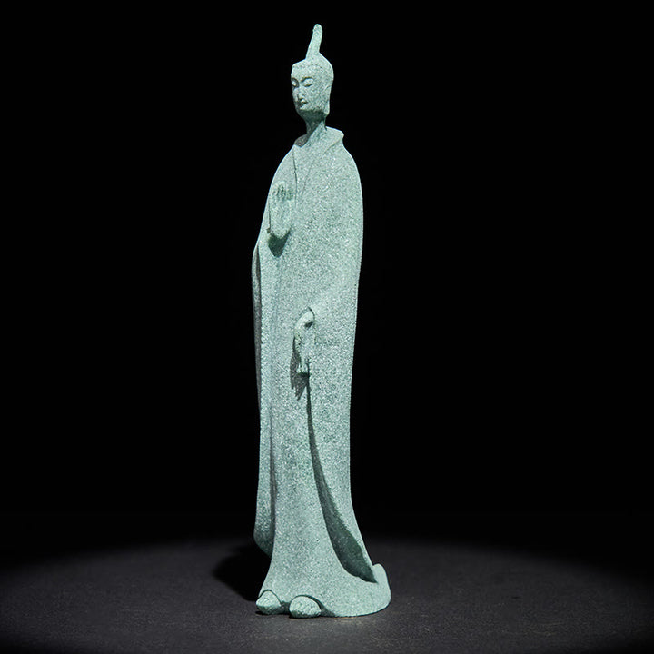 Buddha Stones Medytacja Stojący Budda Posąg z Piaskowca Dekoracja Domu 3,8*6,5*17 cm - Budda 3,8*6,5*17 cm - image 0