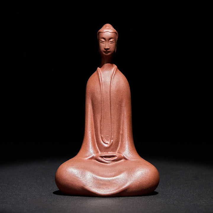 Buddha Stones Bezkształtny Budda Fioletowa Glina Spokój Dekoracja Biurka Domowego 5,7*9,6 cm - Budda 5,7*9,6 cm - image 0