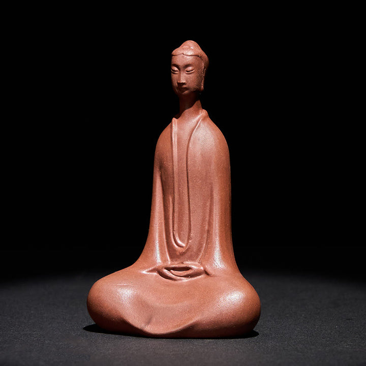 Buddha Stones Bezkształtny Budda Fioletowa Glina Spokój Dekoracja Biurka Domowego 5,7*9,6 cm - image 3