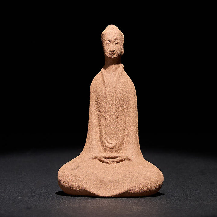 Buddha Stones Siedzący Budda Modlący się Ceramiczna Figurka Zen Dekoracja Domu 5*3*8,5 cm - image 2