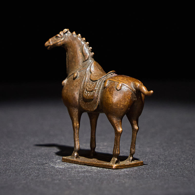 Buddha Stones w kolorze antycznym brązowym, Rok Konia, dekoracja domu ze stopu 5,8*4,7 cm - image 4