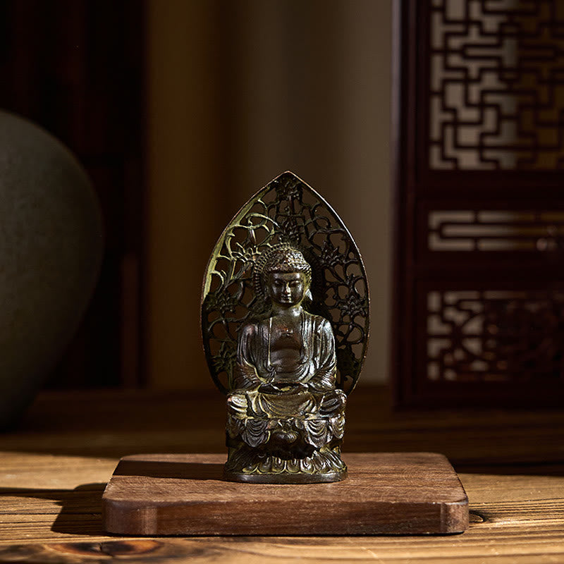 Buddha Stones Tathagata Budda Stop Statuetka Zen Dekoracja Domu 9*4,5 cm - image 5