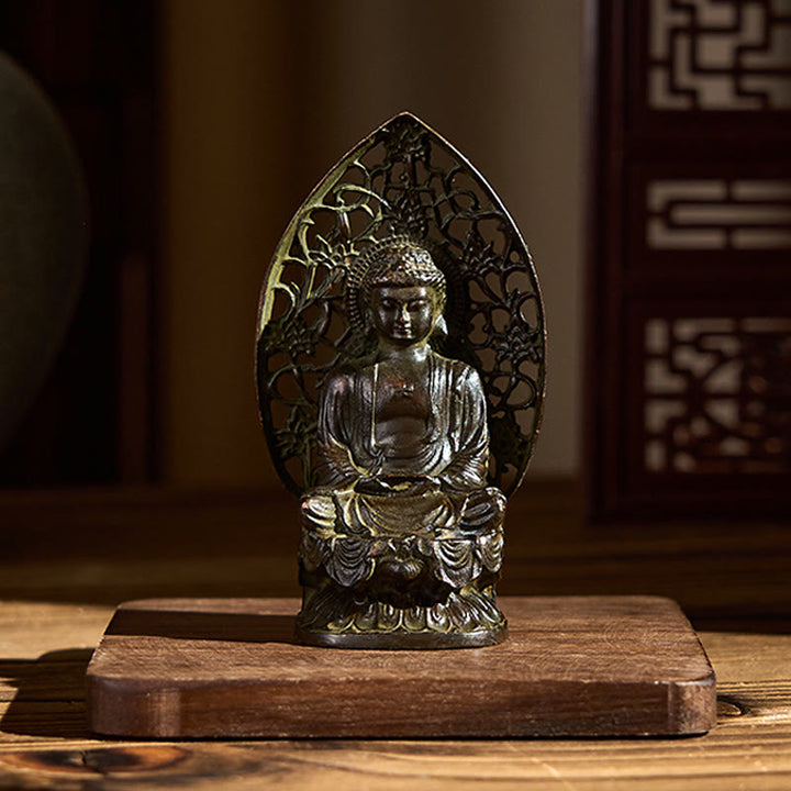 Buddha Stones Tathagata Budda Stop Statuetka Zen Dekoracja Domu 9*4,5 cm - image 1