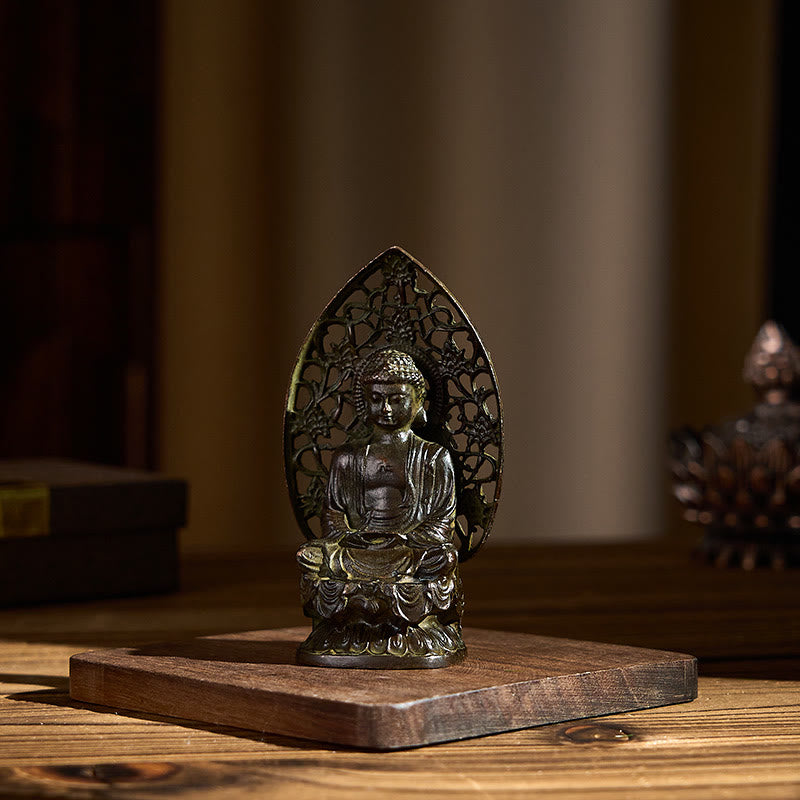 Buddha Stones Tathagata Budda Stop Statuetka Zen Dekoracja Domu 9*4,5 cm - image 6