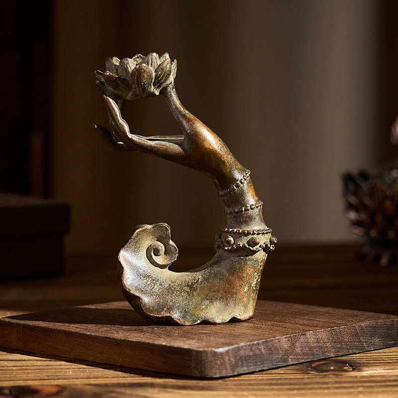 Buddha Stones Klasyczna Ręka Buddy, Stop Lotosu, Dekoracja Domowa 4,7*2,9*8,4 cm - image 3