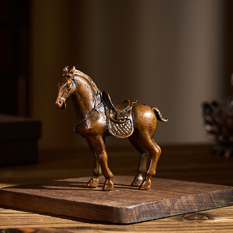 Buddha Stones Starożytny Rok Konia Stop Dekoracja Domowa 7,5*2,6*7 cm - image 1