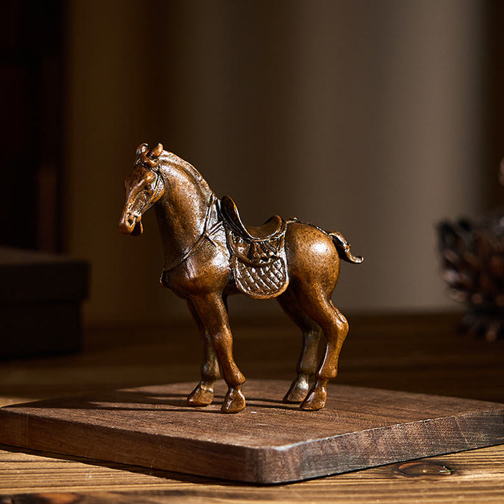 Buddha Stones Starożytny Rok Konia Stop Dekoracja Domowa 7,5*2,6*7 cm - image 1