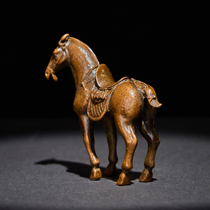 Buddha Stones Starożytny Rok Konia Stop Dekoracja Domowa 7,5*2,6*7 cm - image 5