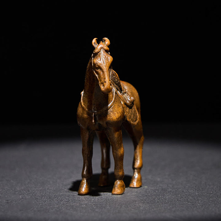 Buddha Stones Starożytny Rok Konia Stop Dekoracja Domowa 7,5*2,6*7 cm - image 4