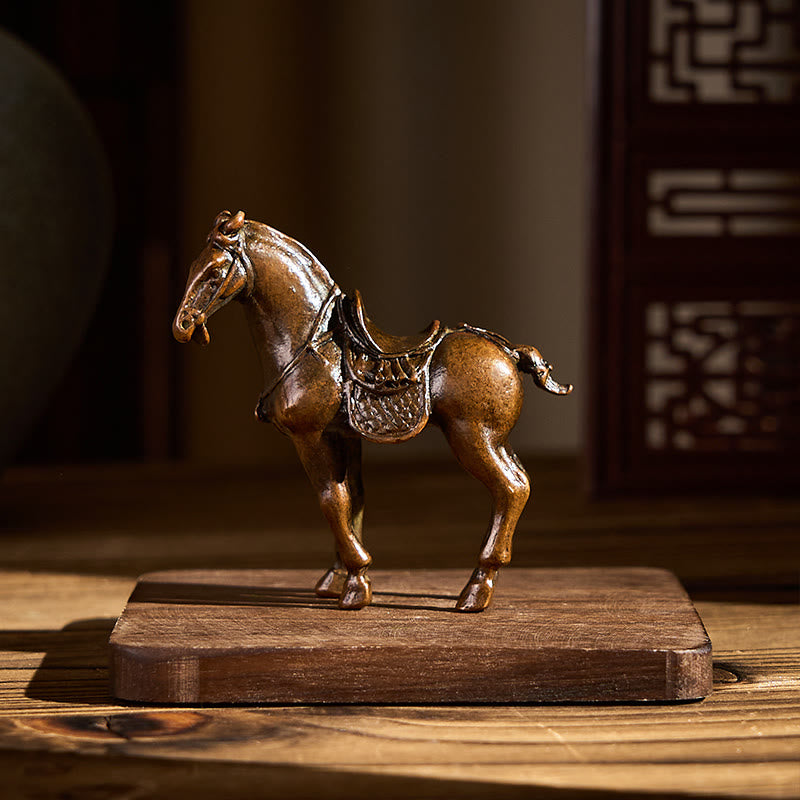 Buddha Stones Starożytny Rok Konia Stop Dekoracja Domowa 7,5*2,6*7 cm - image 3