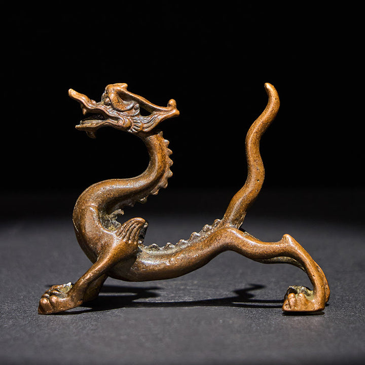 Buddha Stones Mini Smok Stop Ochrona Szczęścia Dekoracja Domu 7,6*2,5*5,4 cm - Smok 7,6*2,5*5,4 cm - image 0