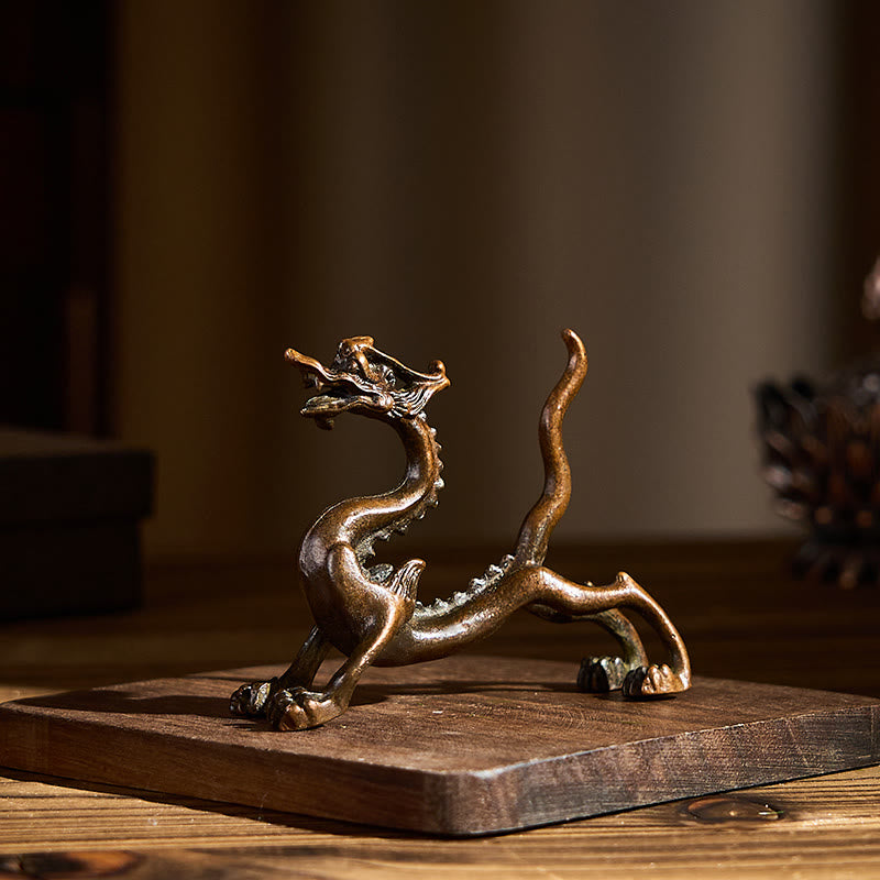 Buddha Stones Mini Smok Stop Ochrona Szczęścia Dekoracja Domu 7,6*2,5*5,4 cm - image 4