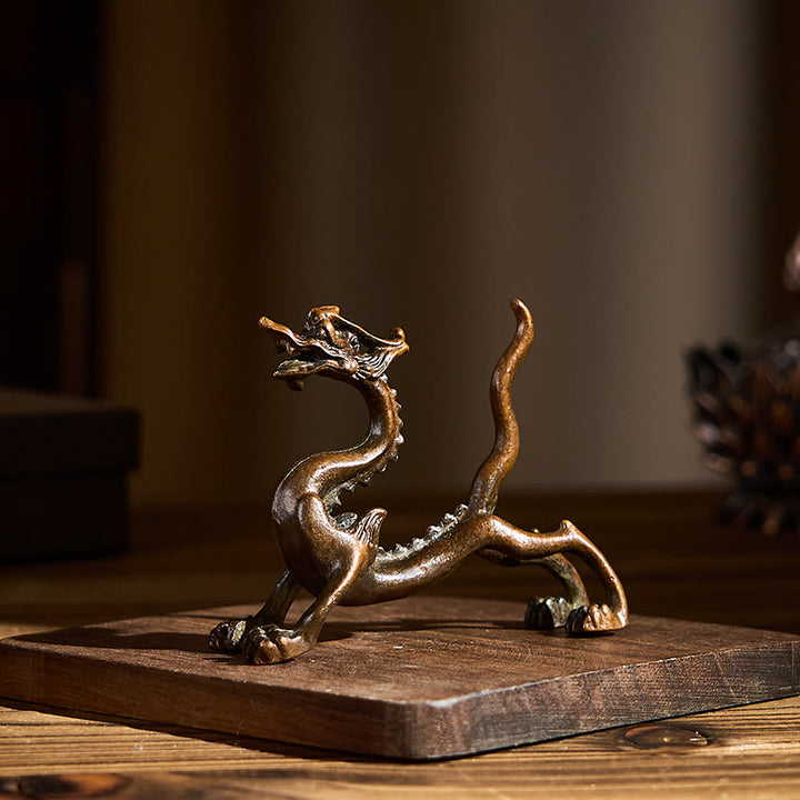 Buddha Stones Mini Smok Stop Ochrona Szczęścia Dekoracja Domu 7,6*2,5*5,4 cm - image 4