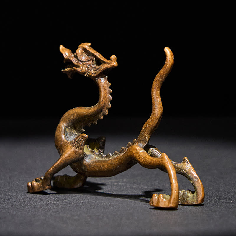 Buddha Stones Mini Smok Stop Ochrona Szczęścia Dekoracja Domu 7,6*2,5*5,4 cm - image 1