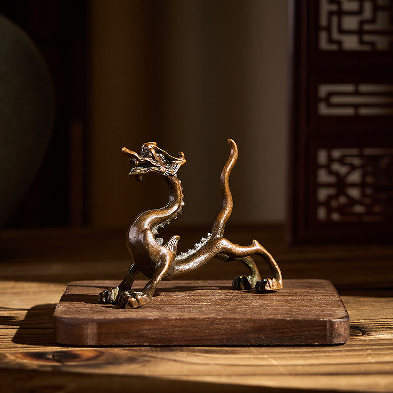 Buddha Stones Mini Smok Stop Ochrona Szczęścia Dekoracja Domu 7,6*2,5*5,4 cm - image 5