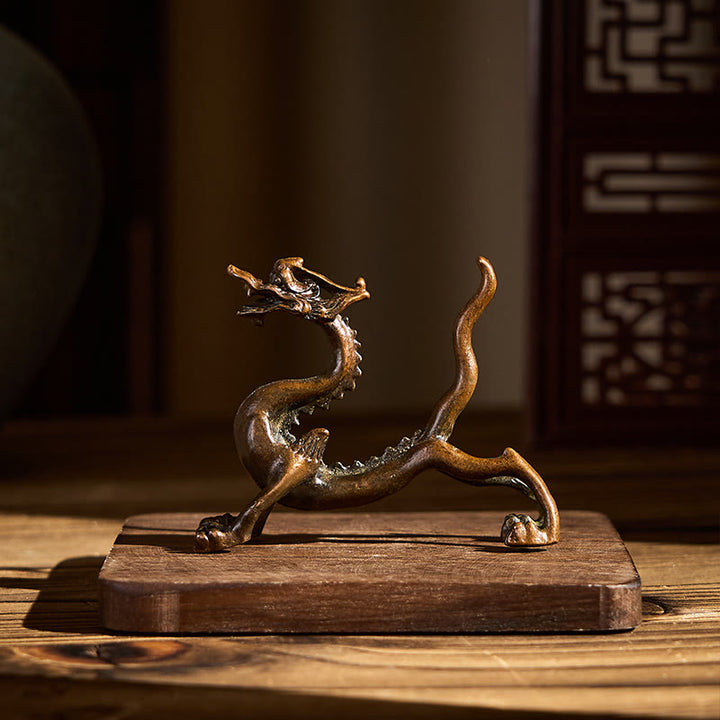 Buddha Stones Mini Smok Stop Ochrona Szczęścia Dekoracja Domu 7,6*2,5*5,4 cm - image 3