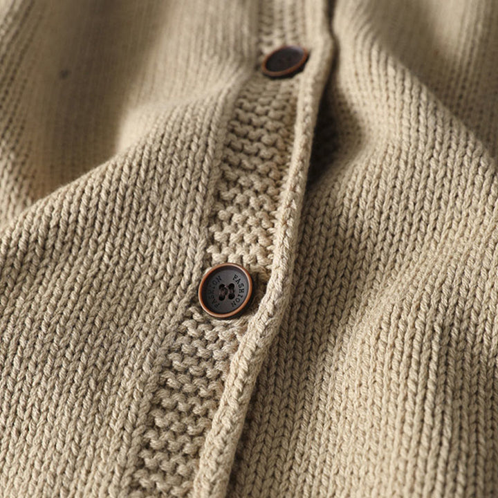 Sweter kardigan damski z długim rękawem i guzikami z motywem figur Buddha Stones z patchworku i bawełny - image 8