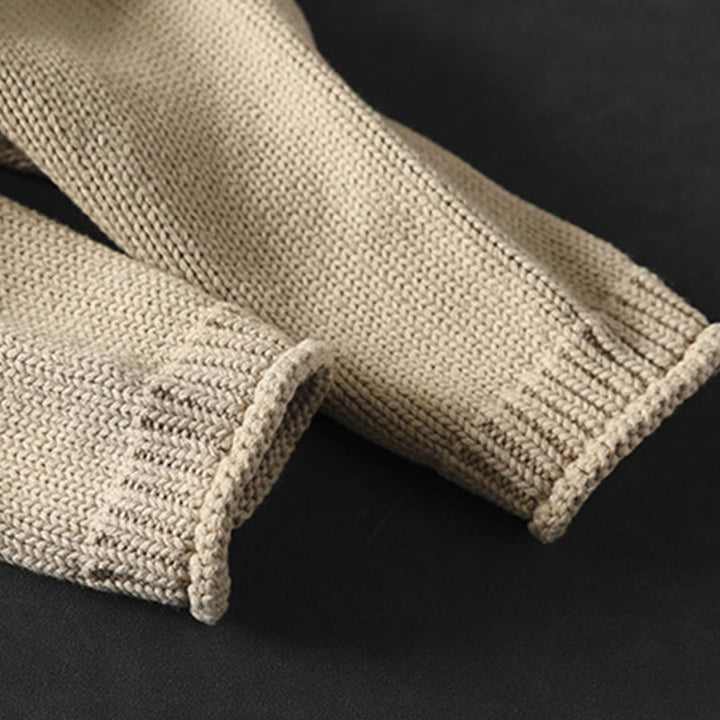 Sweter kardigan damski z długim rękawem i guzikami z motywem figur Buddha Stones z patchworku i bawełny - image 7