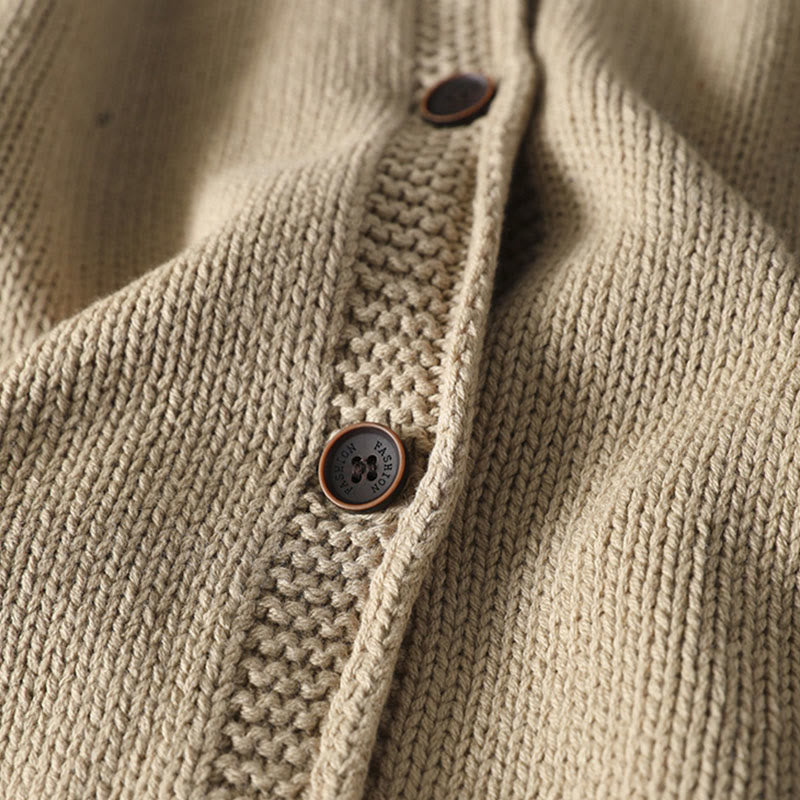 Sweter kardigan damski z długim rękawem i guzikami z motywem figur Buddha Stones z patchworku i bawełny - image 8