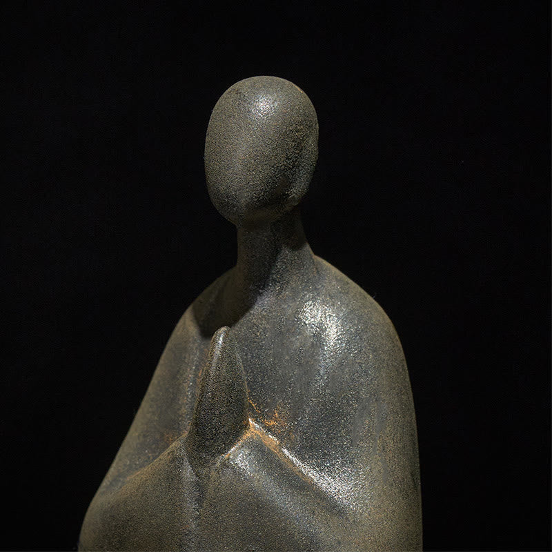 Ręcznie wykonany Buddha Stones bezpostaciowy, proszek żelaza, odlew żywiczny, rdza, figurka dekoracyjna, 11,5*9*6,5 cm - image 5