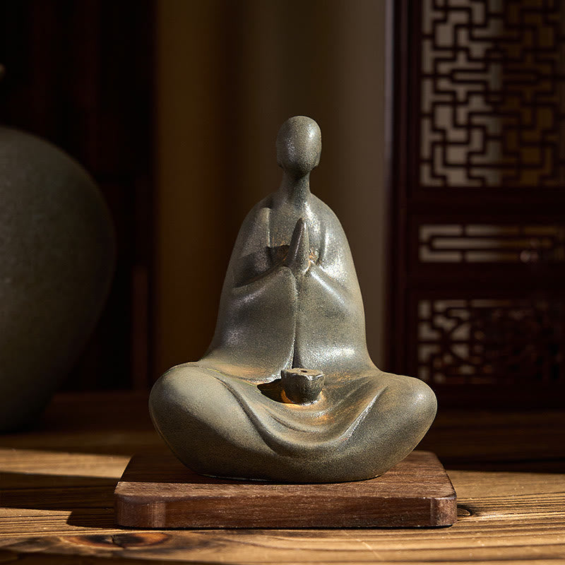 Ręcznie wykonany Buddha Stones bezpostaciowy, proszek żelaza, odlew żywiczny, rdza, figurka dekoracyjna, 11,5*9*6,5 cm - image 1
