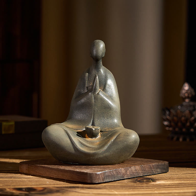 Ręcznie wykonany Buddha Stones bezpostaciowy, proszek żelaza, odlew żywiczny, rdza, figurka dekoracyjna, 11,5*9*6,5 cm - image 2