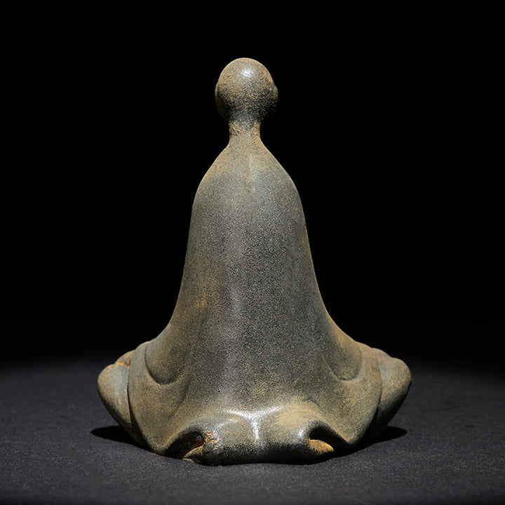 Ręcznie wykonany Buddha Stones siedzącego bezkształtnego Buddy z proszku żelaza i rdzy, odlew z żywicy - image 4