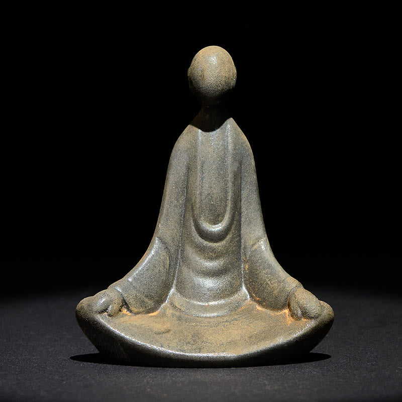 Ręcznie wykonany Buddha Stones siedzącego bezkształtnego Buddy z proszku żelaza i rdzy, odlew z żywicy - image 3