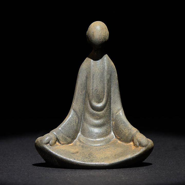 Ręcznie wykonany Buddha Stones siedzącego bezkształtnego Buddy z proszku żelaza i rdzy, odlew z żywicy - image 3