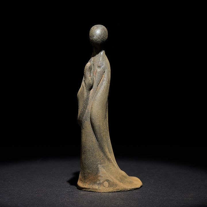 Ręcznie wykonany Buddha Stones , bezpostaciowy, wykonany z proszku żelaza i żywicy odlewanej w kolorze rdzy. - Budda 11*4*5 cm - image 0