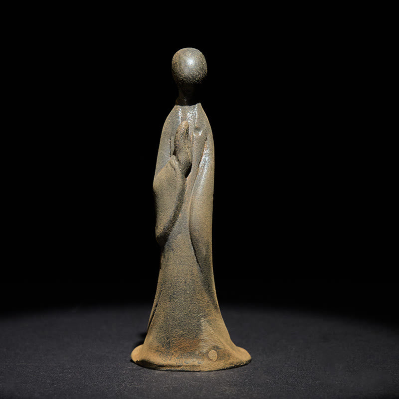 Ręcznie wykonany Buddha Stones , bezpostaciowy, wykonany z proszku żelaza i żywicy odlewanej w kolorze rdzy. - image 1