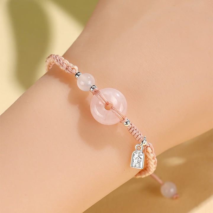 Bransoletka z klamrą szczęścia z zielonego awenturynu i agatu Buddha Stones - image 6