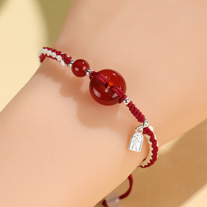 Bransoletka z klamrą szczęścia z zielonego awenturynu i agatu Buddha Stones - image 10